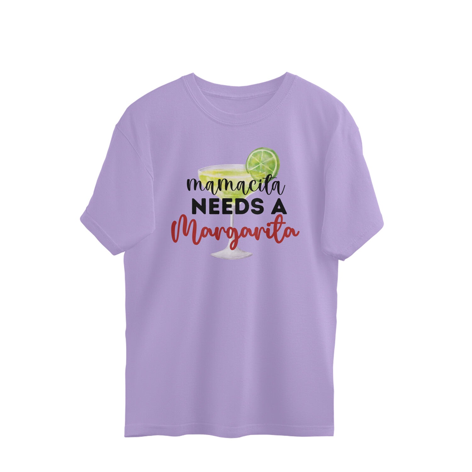 Women's Mama needs Margarita Graphics Printed Oversized T-Shirt Secondary image