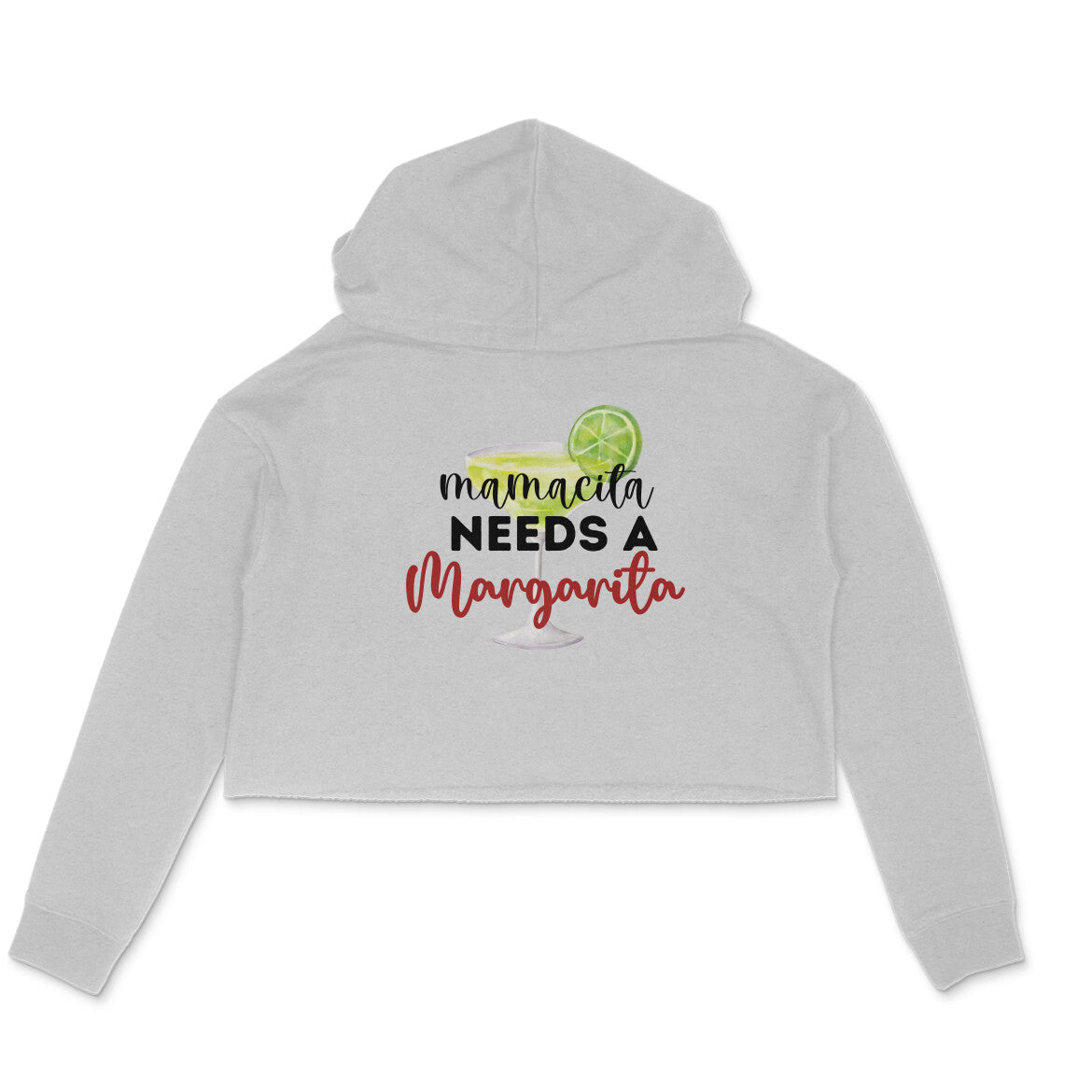 Women's Mama needs Margarita Graphics Printed Crop Hoodies
