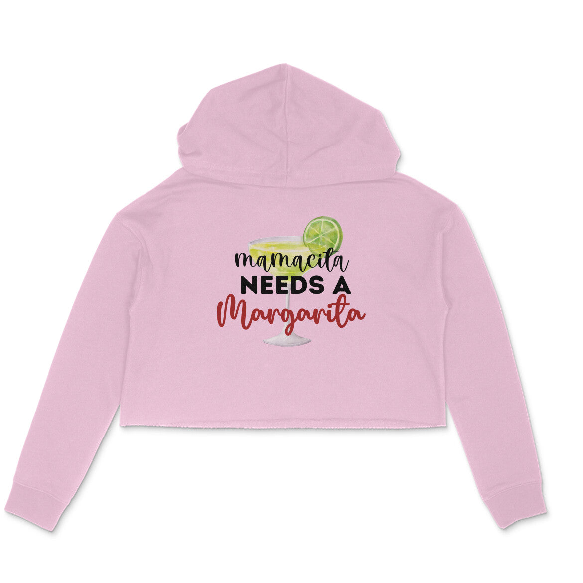 Women's Mama needs Margarita Graphics Printed Crop Hoodies