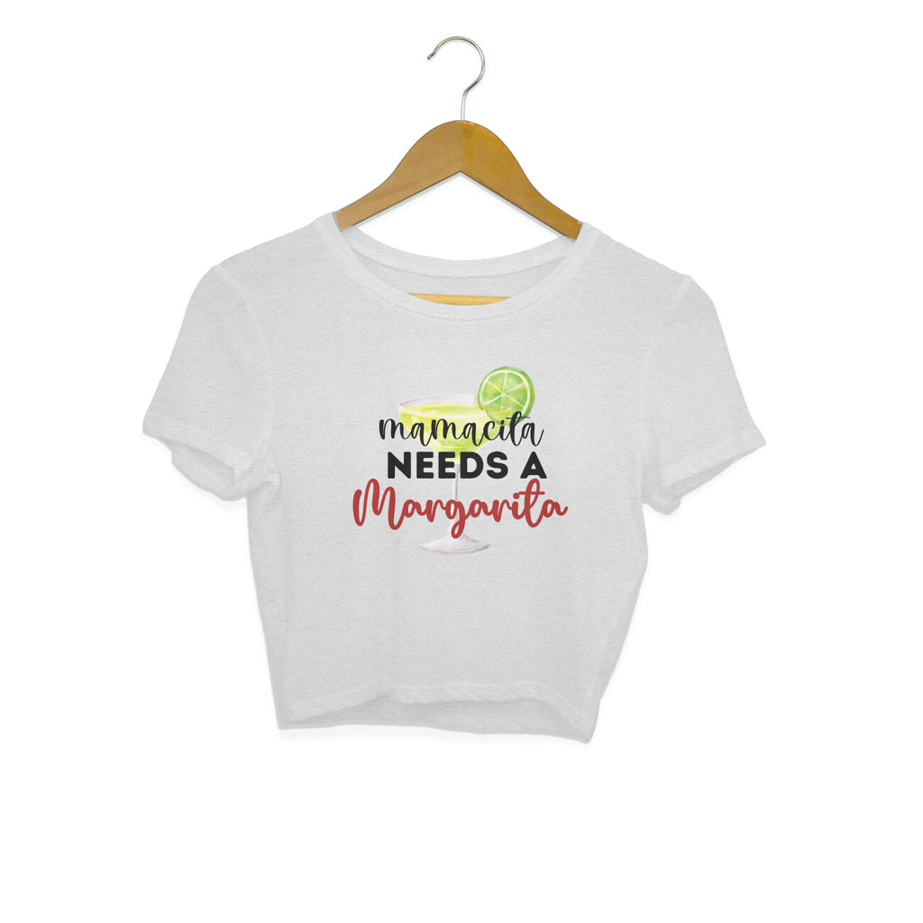 Women's Mama needs Margarita Graphics Printed Crop Tops