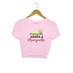 Women's Mama needs Margarita Graphics Printed Crop Tops