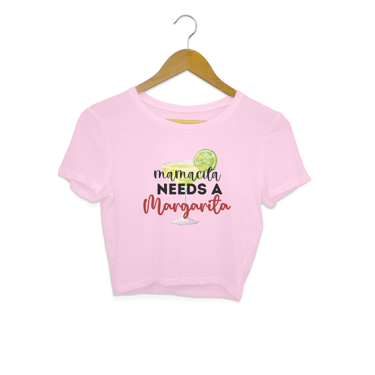 Women's Mama needs Margarita Graphics Printed Crop Tops