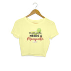 Women's Mama needs Margarita Graphics Printed Crop Tops