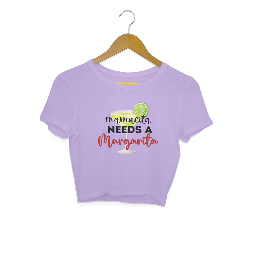 Women's Mama needs Margarita Graphics Printed Crop Tops
