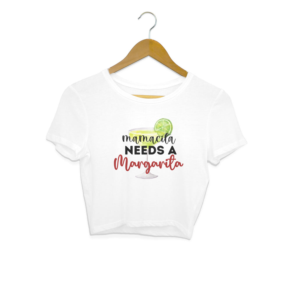 Women's Mama needs Margarita Graphics Printed Crop Tops