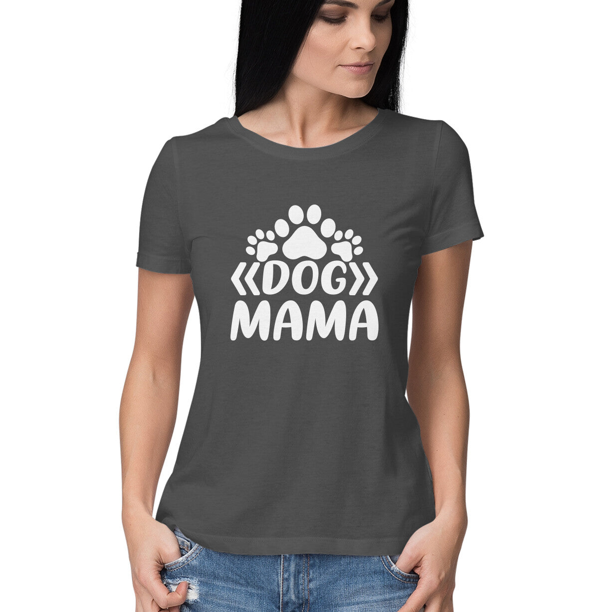 Women's Dog Mama Graphics Printed T-Shirt