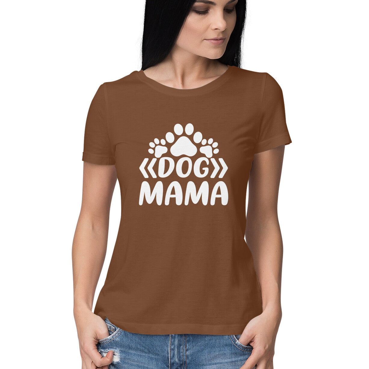 Women's Dog Mama Graphics Printed T-Shirt