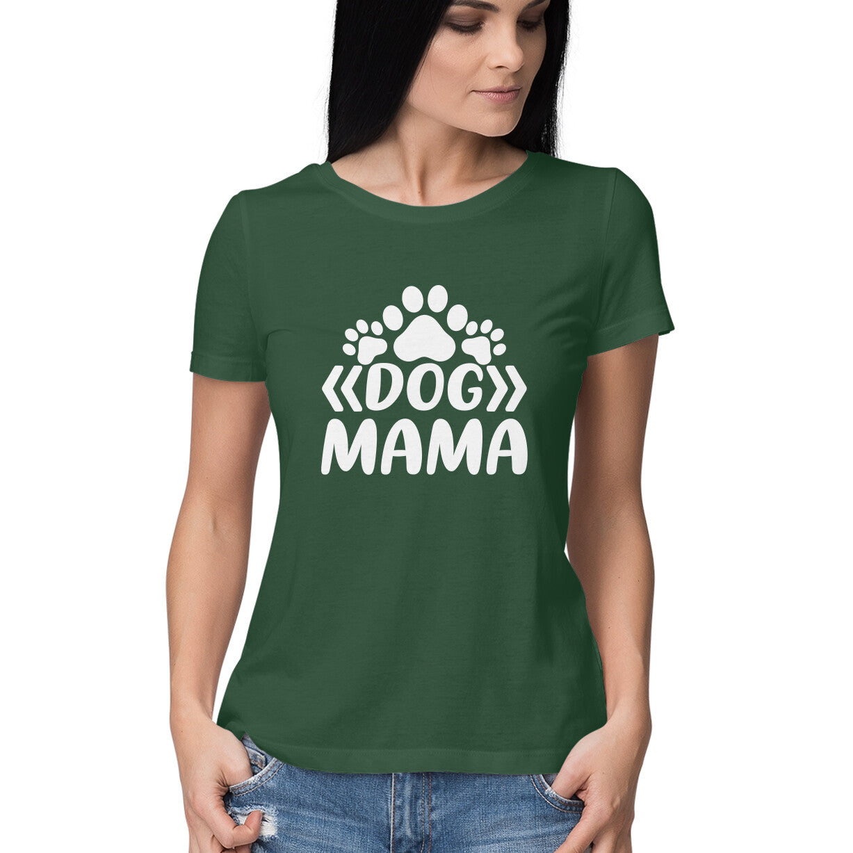 Women's Dog Mama Graphics Printed T-Shirt