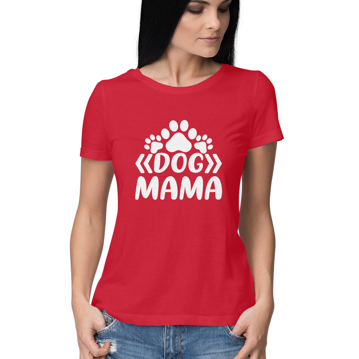 Women's Dog Mama Graphics Printed T-Shirt