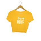 Women's Classy Mother Pupper Graphics Printed Crop Tops