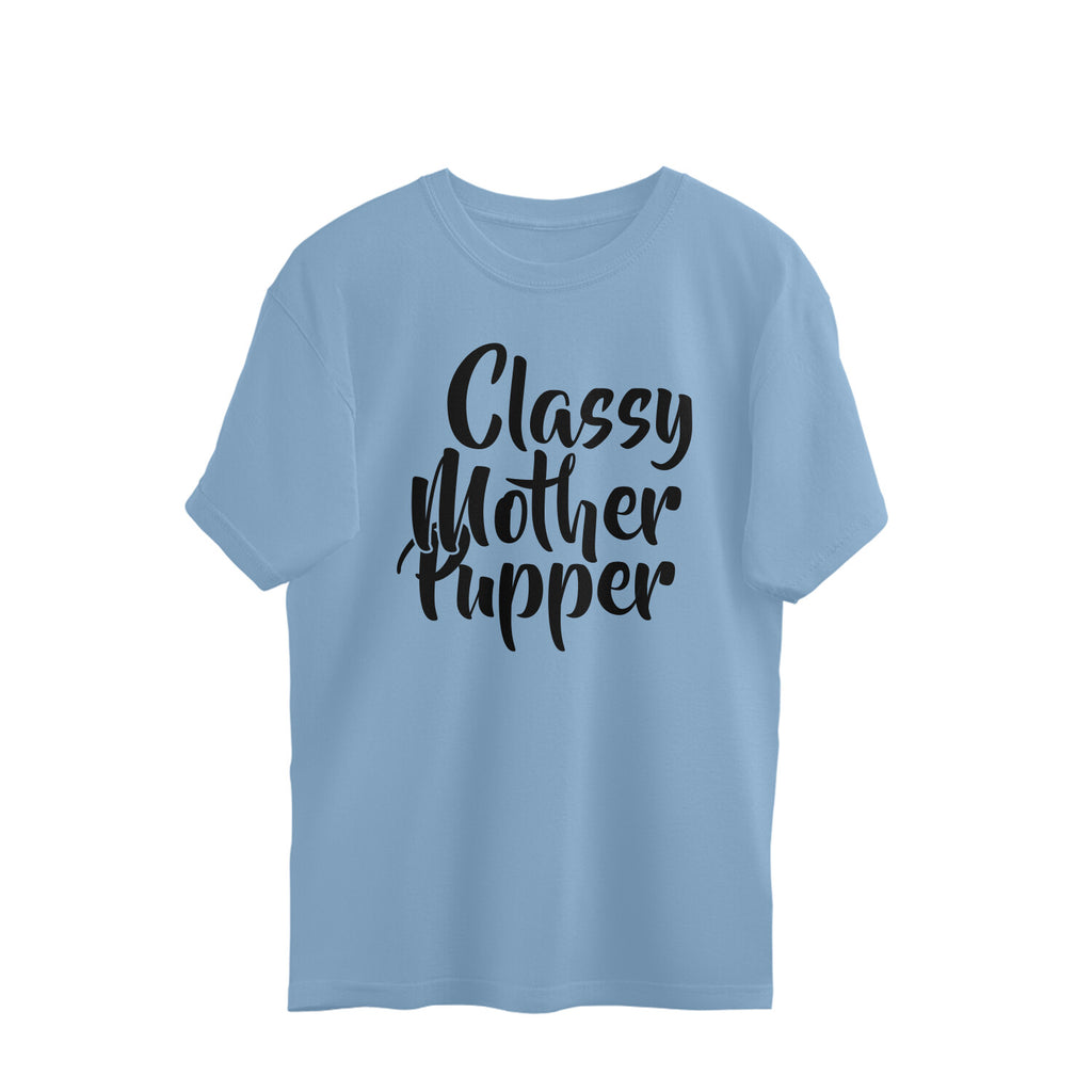 Women's Classy Mother Pupper Graphics Printed Oversized T-Shirt