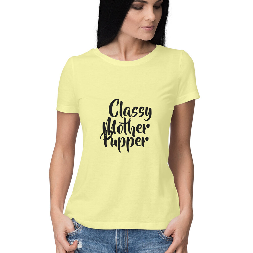 Women's Classy Mother Pupper Graphics Printed T-Shirt