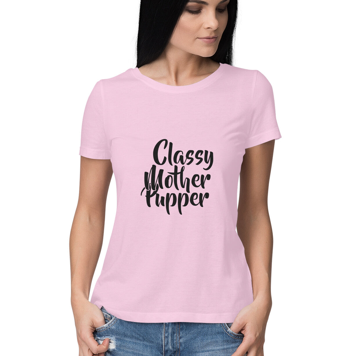 Women's Classy Mother Pupper Graphics Printed T-Shirt
