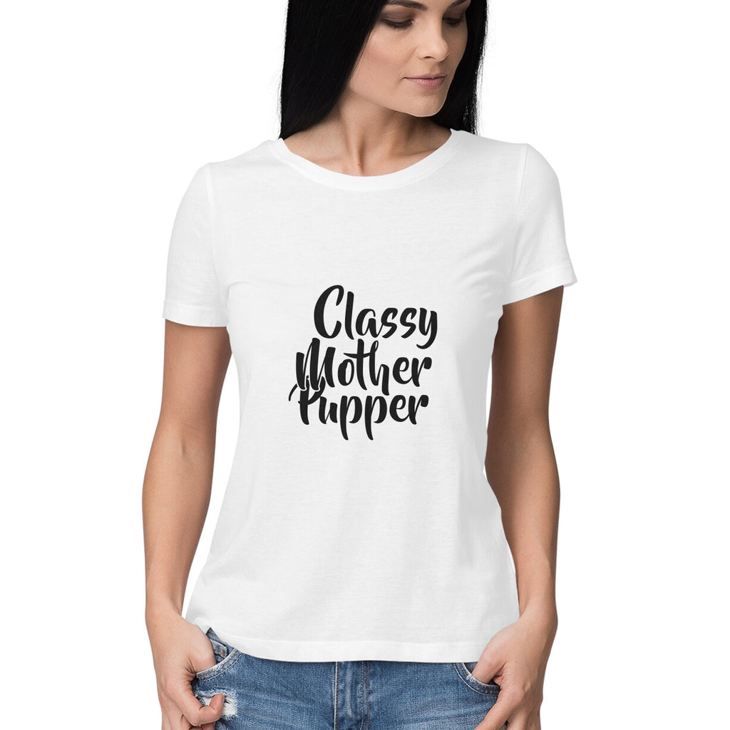 Women's Classy Mother Pupper Graphics Printed T-Shirt