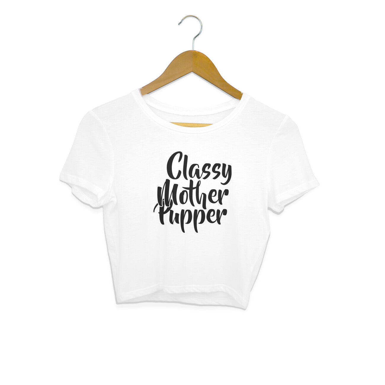 Women's Classy Mother Pupper Graphics Printed Crop Tops