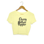 Women's Classy Mother Pupper Graphics Printed Crop Tops