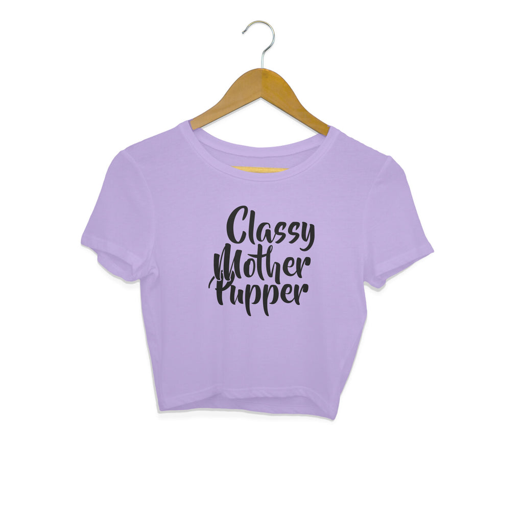Women's Classy Mother Pupper Graphics Printed Crop Tops
