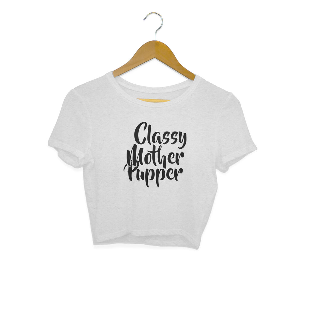 Women's Classy Mother Pupper Graphics Printed Crop Tops