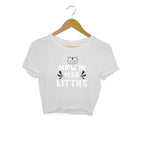 Women's Show Me Your Kitties Graphics Printed Crop Tops