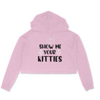 Women's Show Me Your Kitties Graphics Printed Crop Hoodies