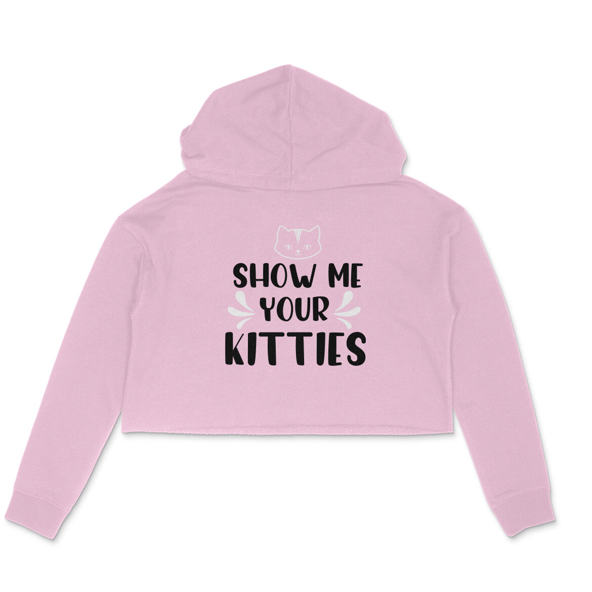 Women's Show Me Your Kitties Graphics Printed Crop Hoodies