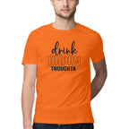 Men's Drink Happy Thoughts Design Printed T-Shirt