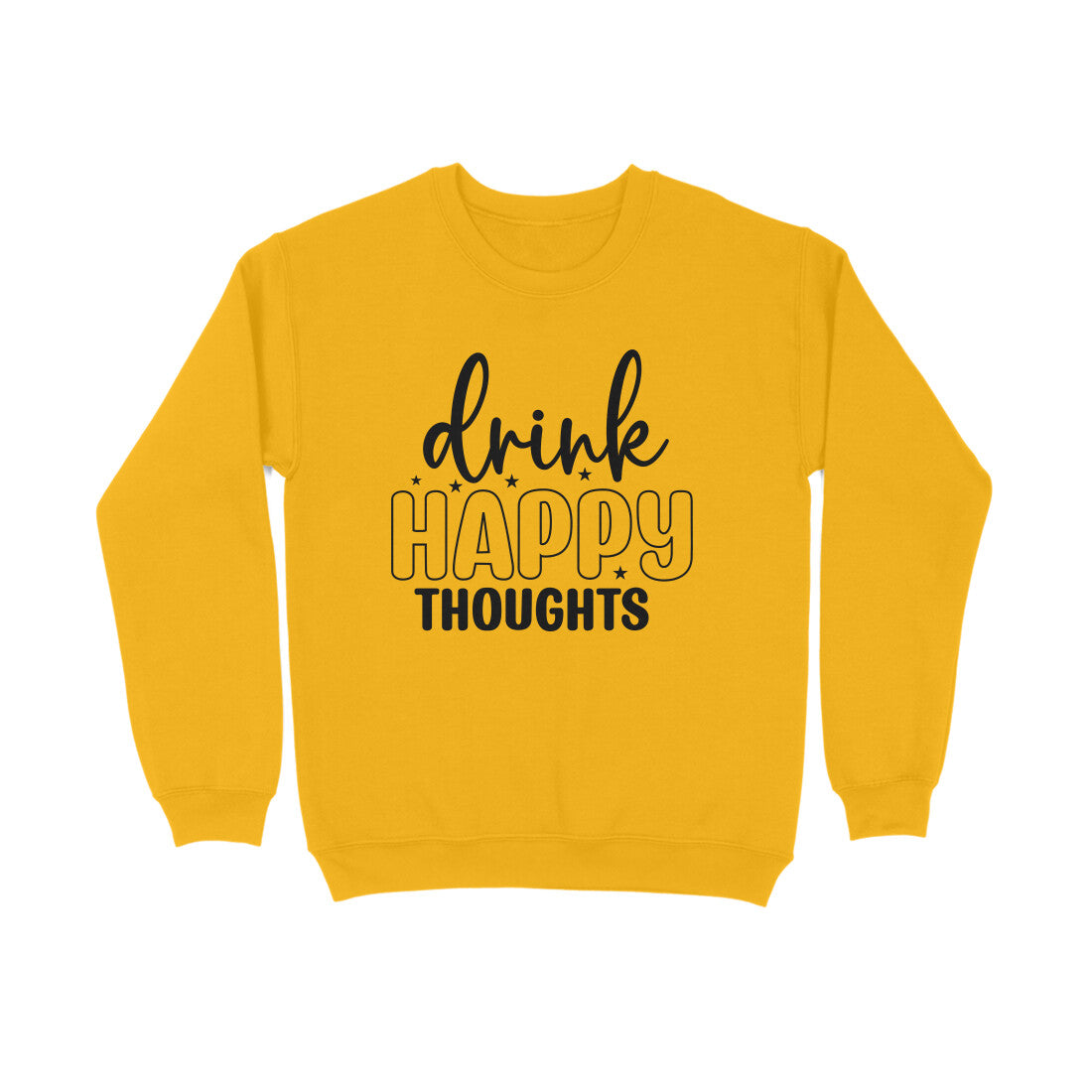 Men's Drink Happy Thoughts Graphics Printed Sweatshirts Secondary image