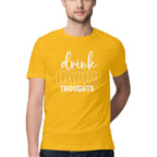 Men's Drink Happy Thoughts Design Printed T-Shirt