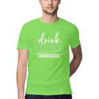 Men's Drink Happy Thoughts Design Printed T-Shirt