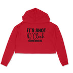 Women's It's Shot O' Clock Somewhere Graphics Printed Crop Hoodies