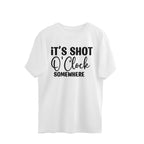 Women's It's Shot O' Clock Somewhere Graphics Printed Oversized T-Shirt