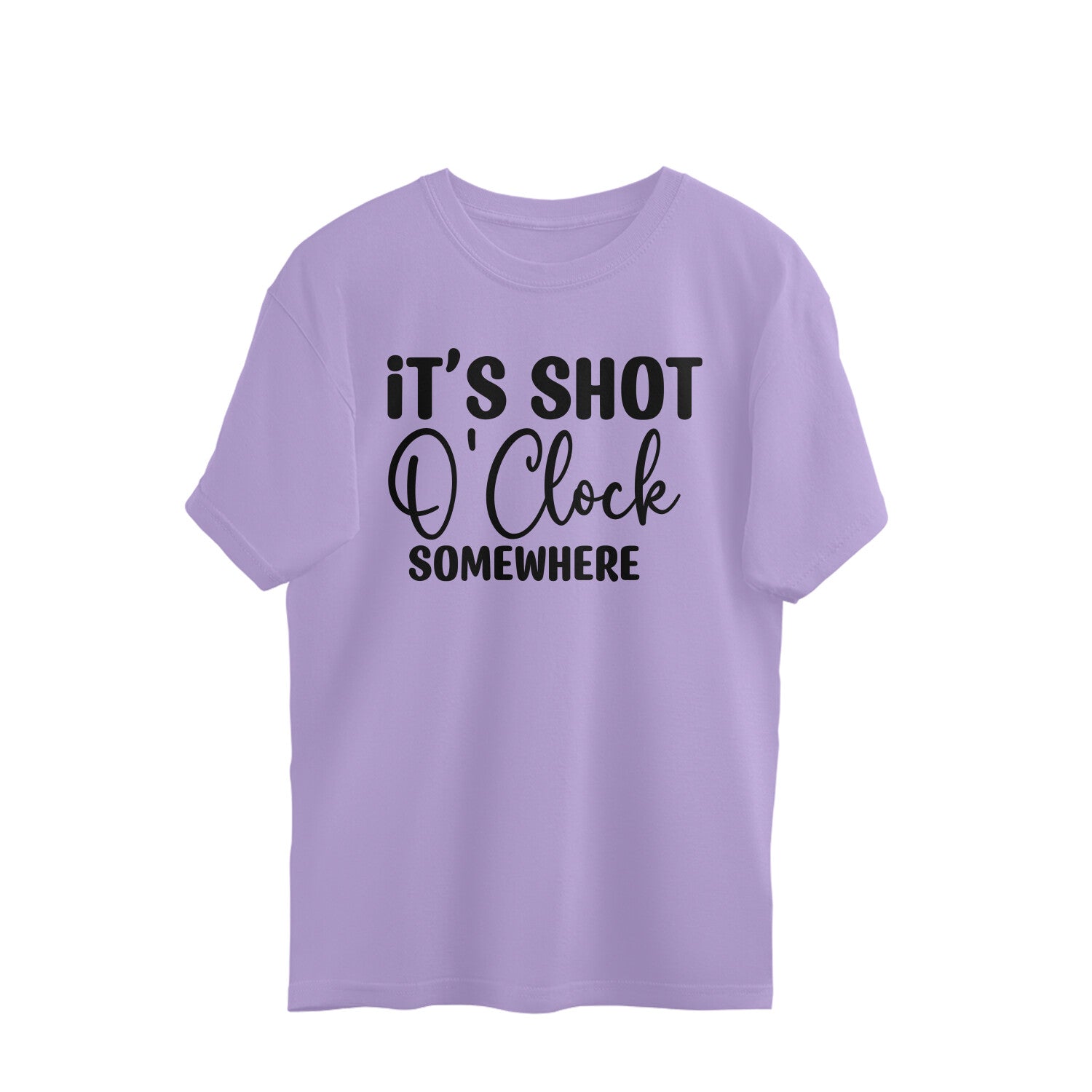 Women's It's Shot O' Clock Somewhere Graphics Printed Oversized T-Shirt