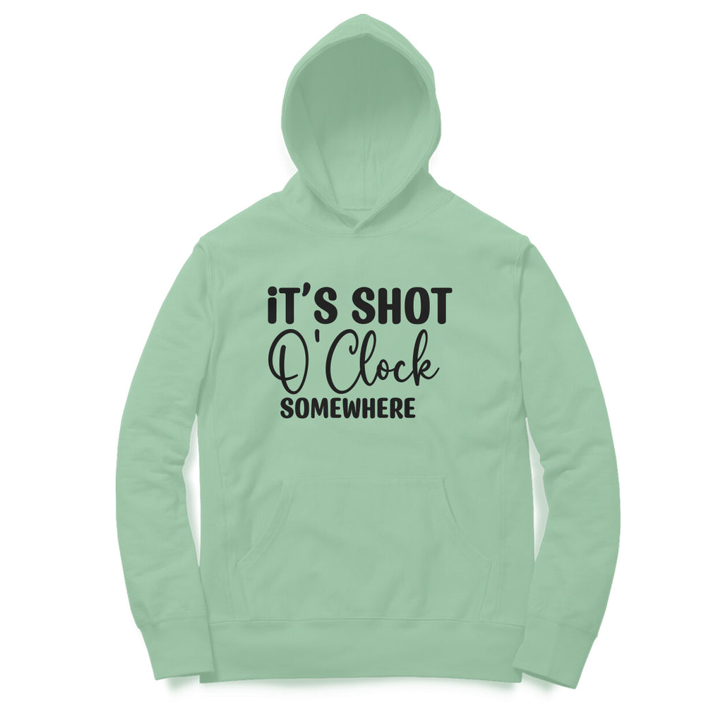 Women's It's Shot O' Clock Somewhere Graphics Printed Hoodies