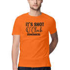 Men's It's Shot O' Clock Somewhere Design Printed T-Shirt