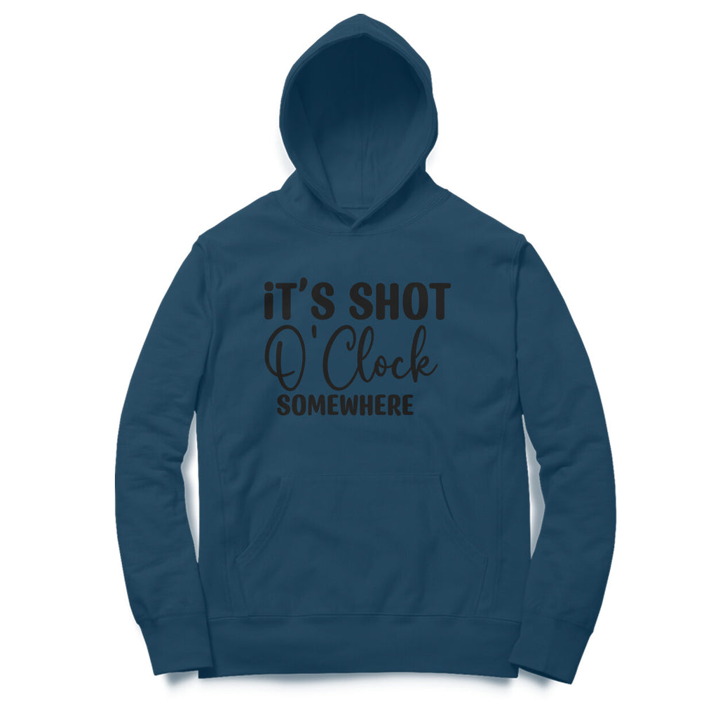 Men's It's Shot O' Clock Somewhere Graphics Printed Hoodies