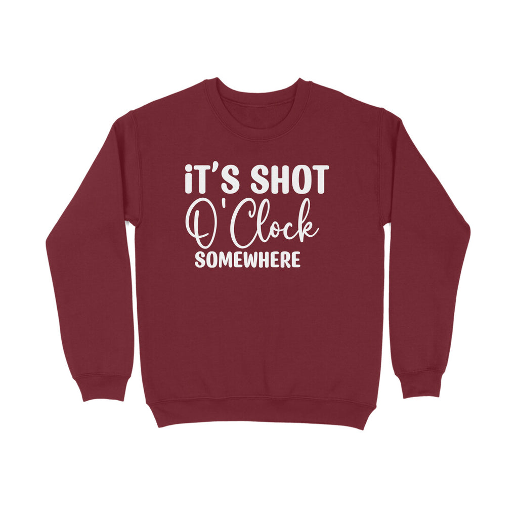 Women's It's Shot O' Clock Somewhere Graphics Printed Sweatshirts