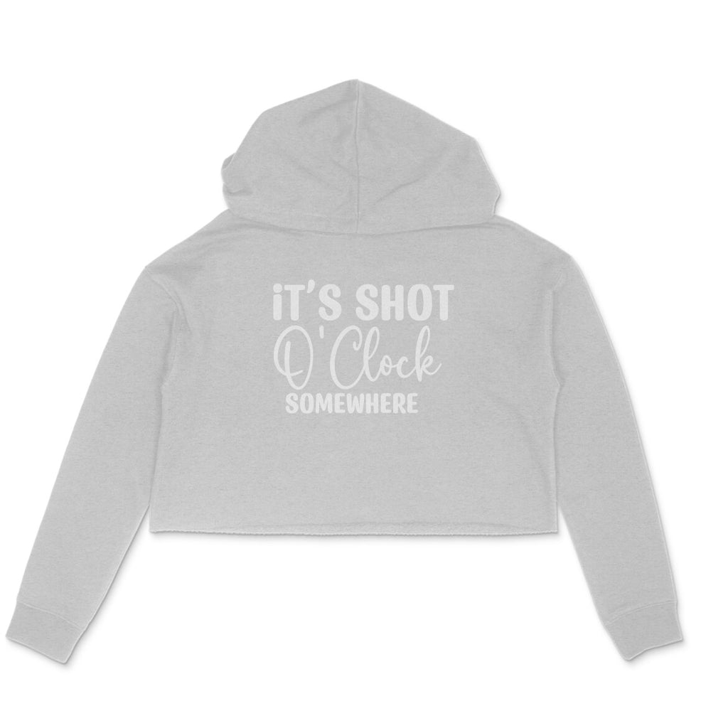 Women's It's Shot O' Clock Somewhere Graphics Printed Crop Hoodies