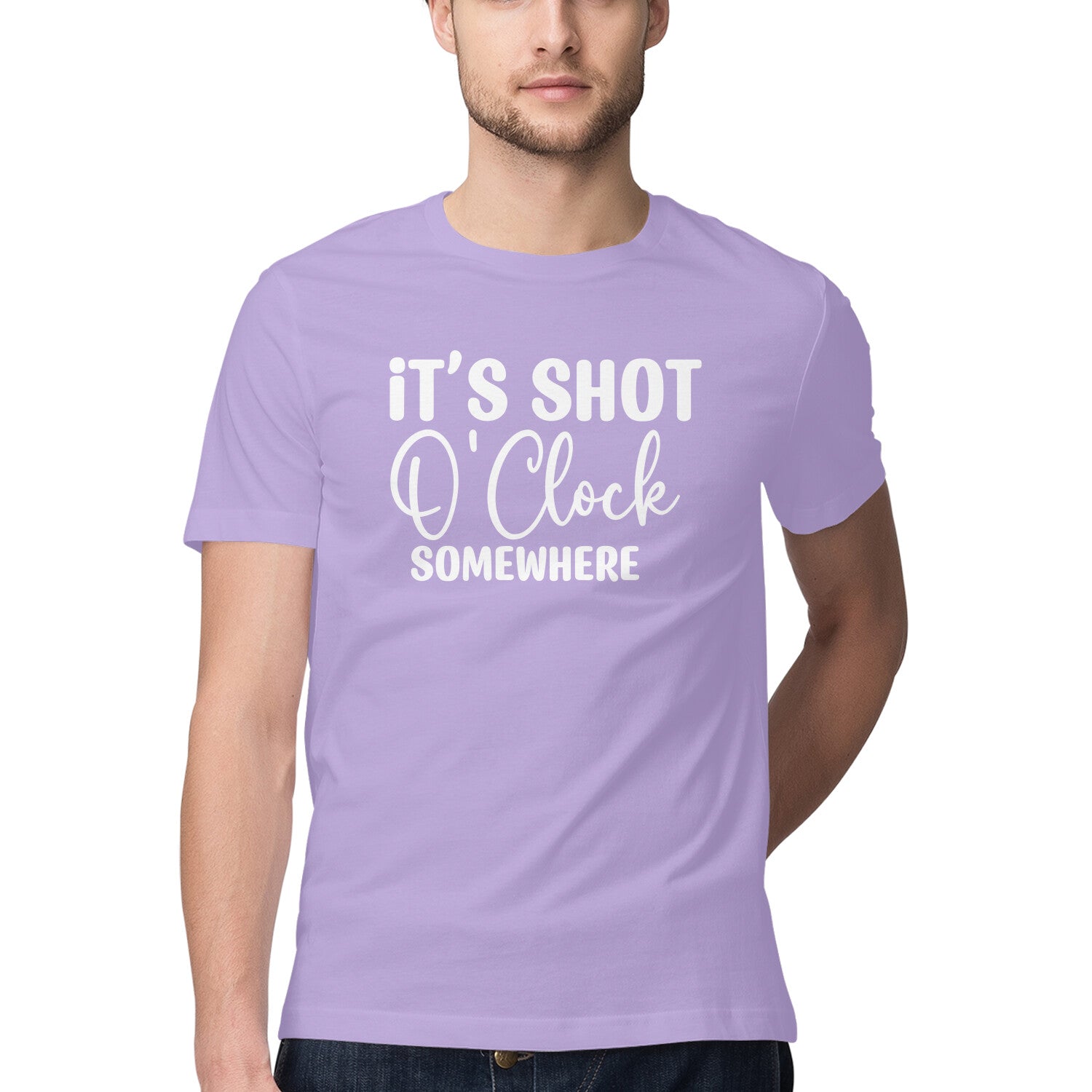 Men's It's Shot O' Clock Somewhere Design Printed T-Shirt