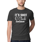 Men's It's Shot O' Clock Somewhere Design Printed T-Shirt