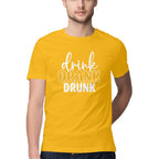 Men's Drink Drank Drunk Design Printed T-Shirt