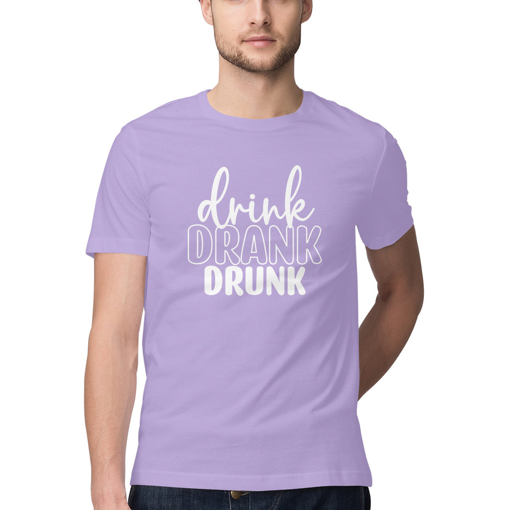 Men's Drink Drank Drunk Design Printed T-Shirt
