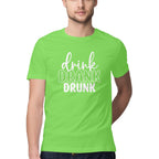 Men's Drink Drank Drunk Design Printed T-Shirt