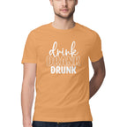 Men's Drink Drank Drunk Design Printed T-Shirt