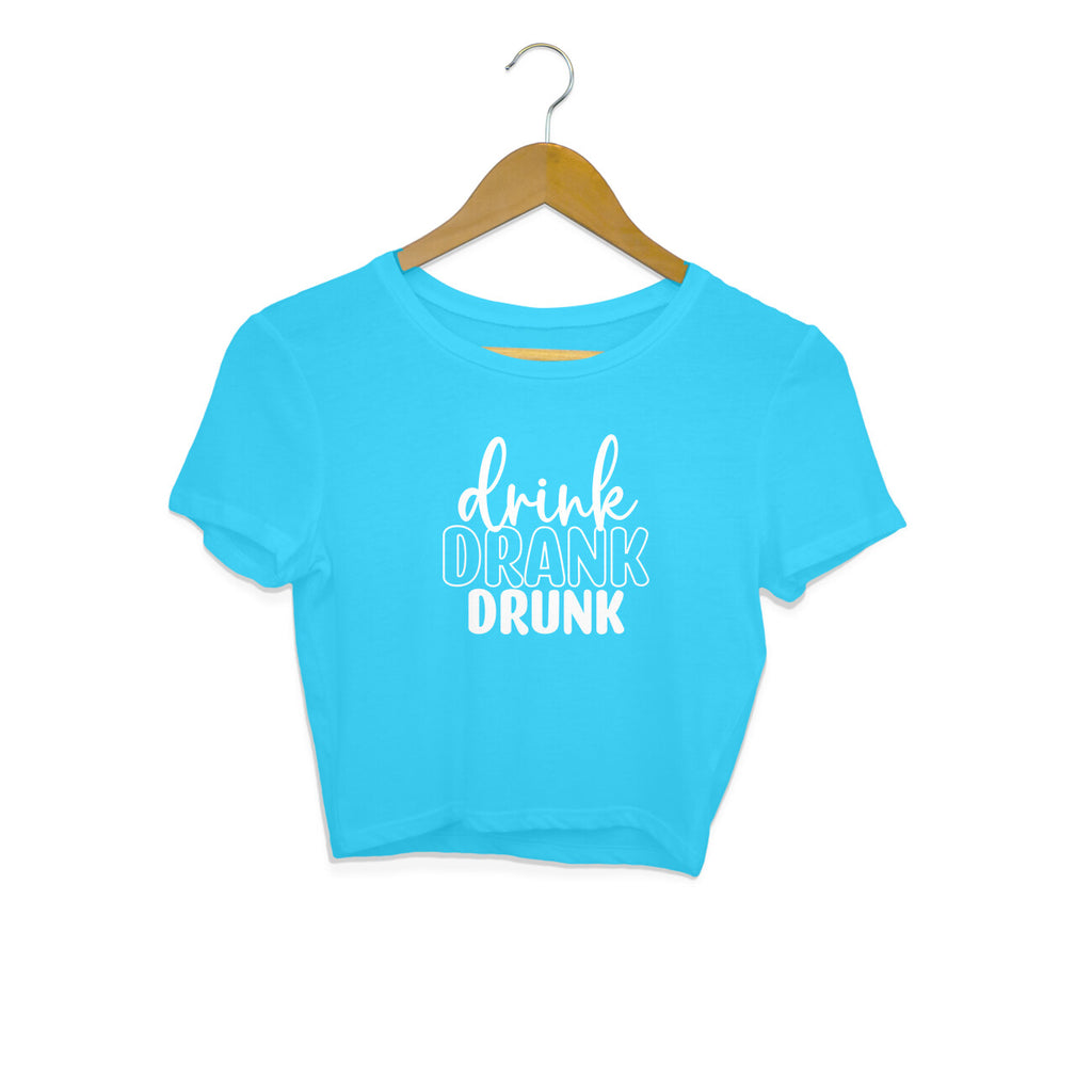 Women's Drink Drank Drunk Graphics Printed Crop Tops