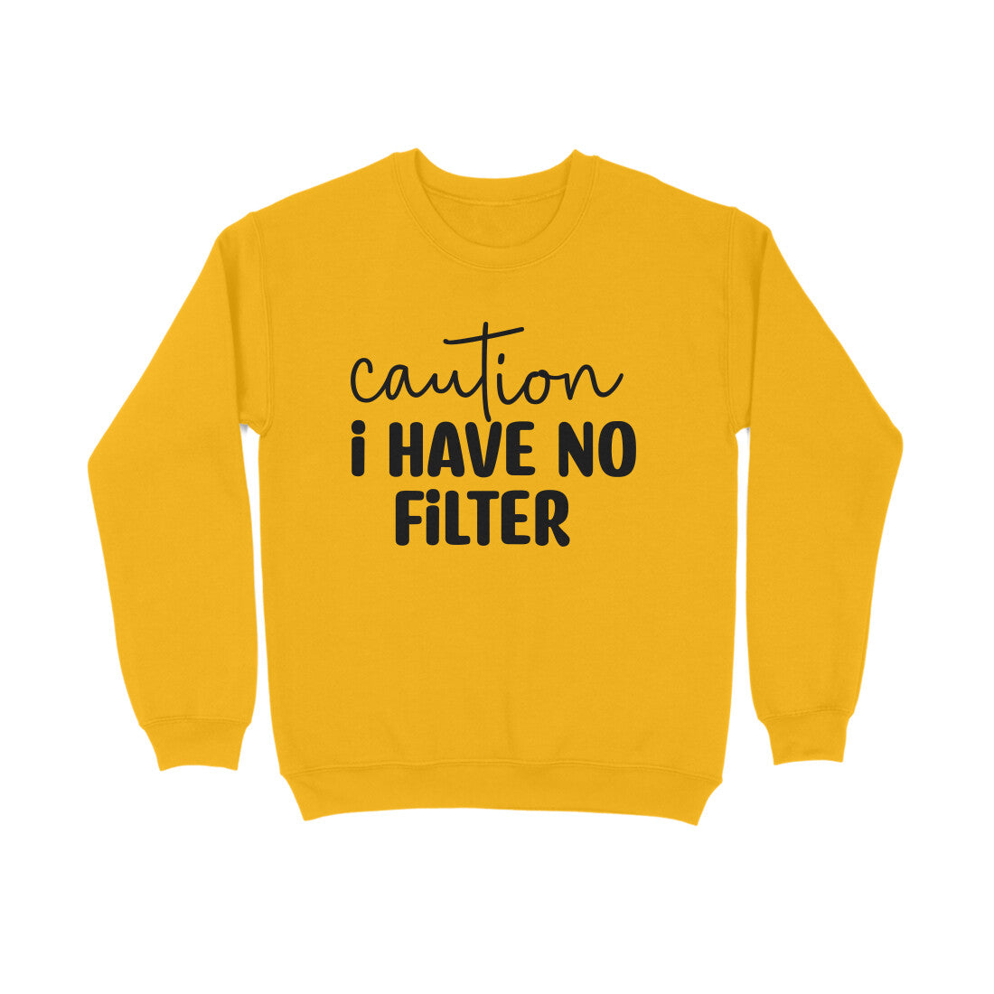Men's Caution I Have No Filter Graphics Printed Sweatshirts Secondary image
