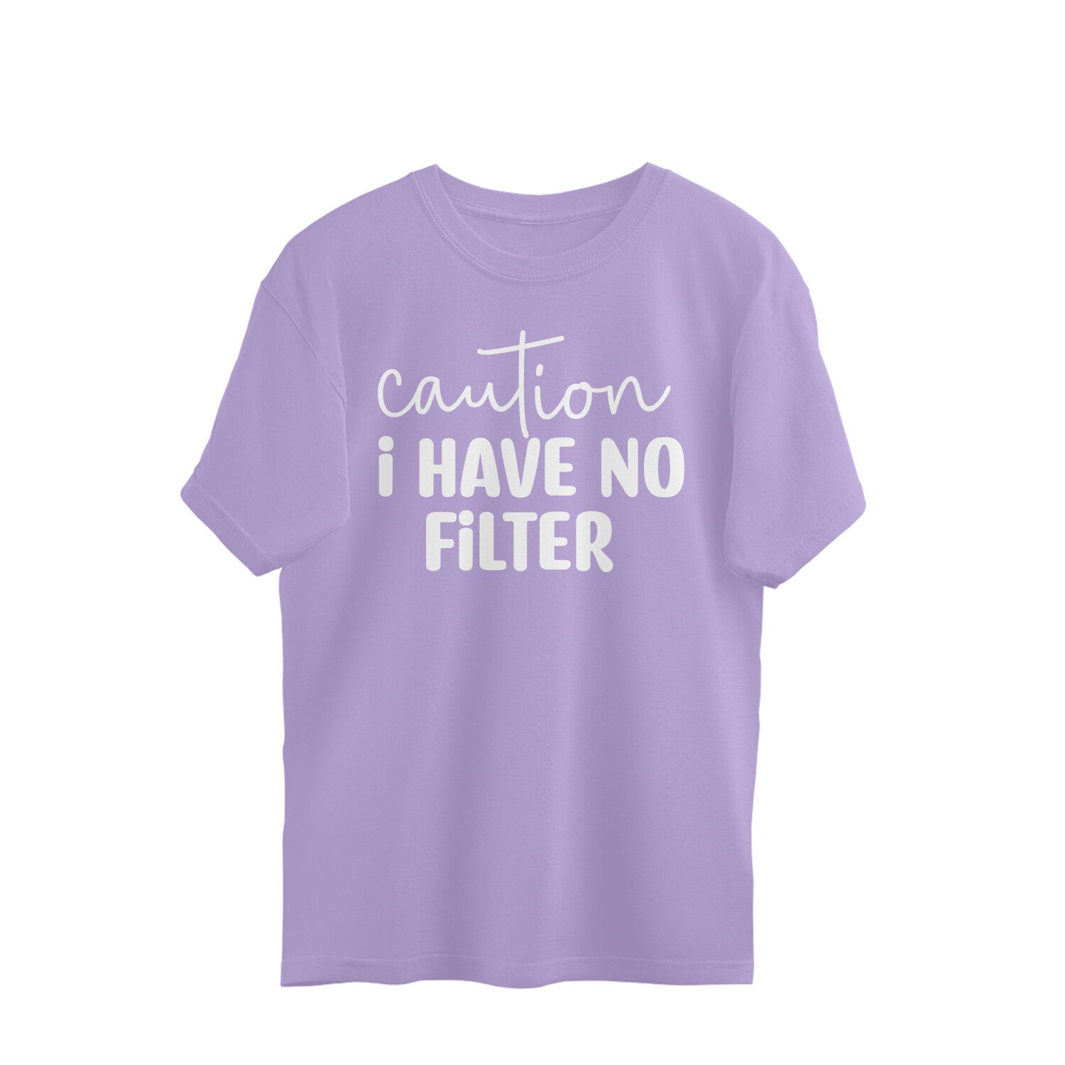 Men's Caution I Have No Filter Design Printed Oversized T-Shirt Secondary image