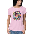 Women's Grow Through what you Go Through Graphics Printed T-Shirt New