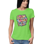 Women's Grow Through what you Go Through Graphics Printed T-Shirt New