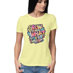 Women's Grow Through what you Go Through Graphics Printed T-Shirt New