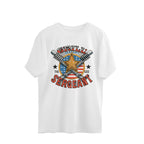 Men's Grill Sergeant Design Printed Oversized T-Shirt